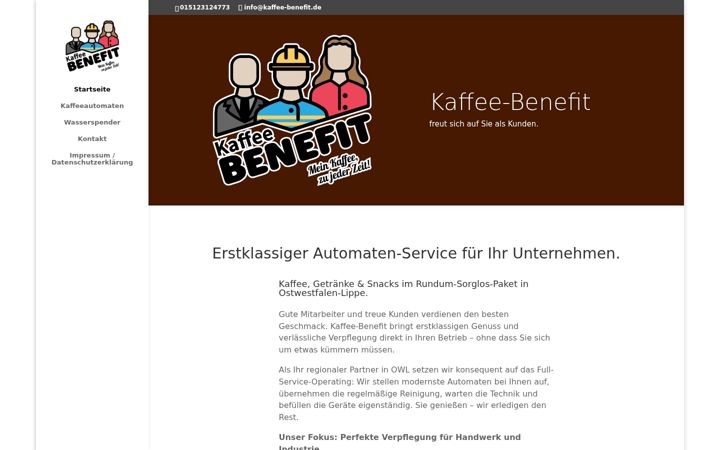 Screenshot of kaffee-benefit.de