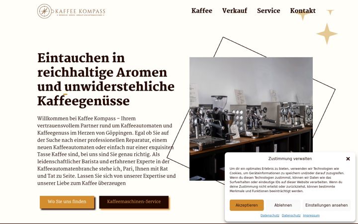 Screenshot of kaffee-kompass.net