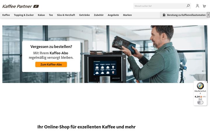 Screenshot of kaffee-partner-shop.ch