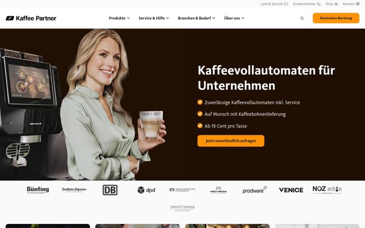 Screenshot of kaffee-partner.at