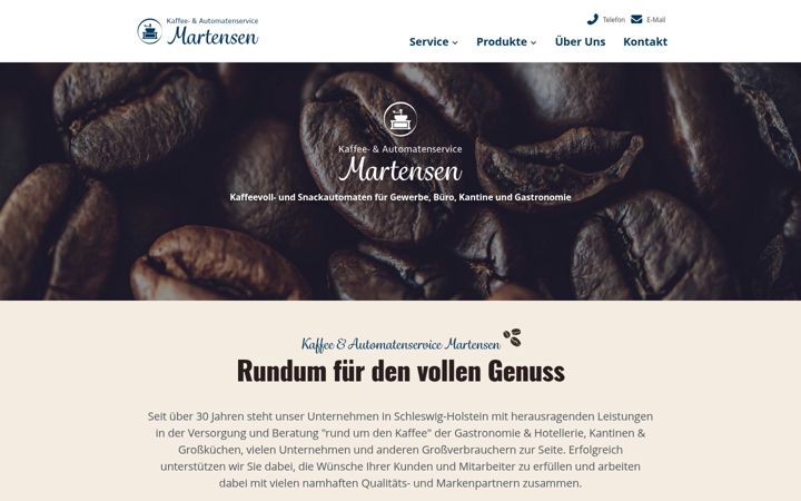 Screenshot of kaffee-service-martensen.de