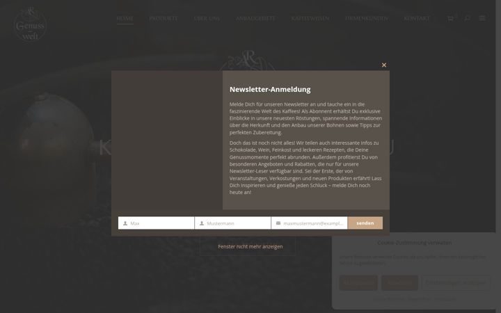 Screenshot of kaffee-zwickau.de