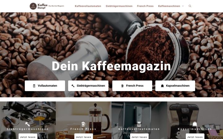 Screenshot of kaffeedampf.de