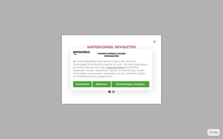 Screenshot of kaffeekluengel.de
