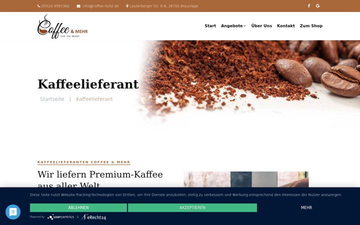 Screenshot of kaffeelieferant-in.de