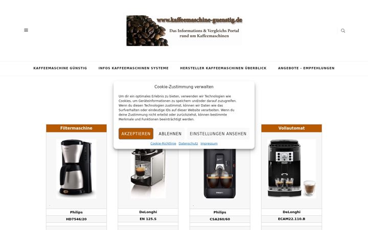 Screenshot of kaffeemaschine-guenstig.de