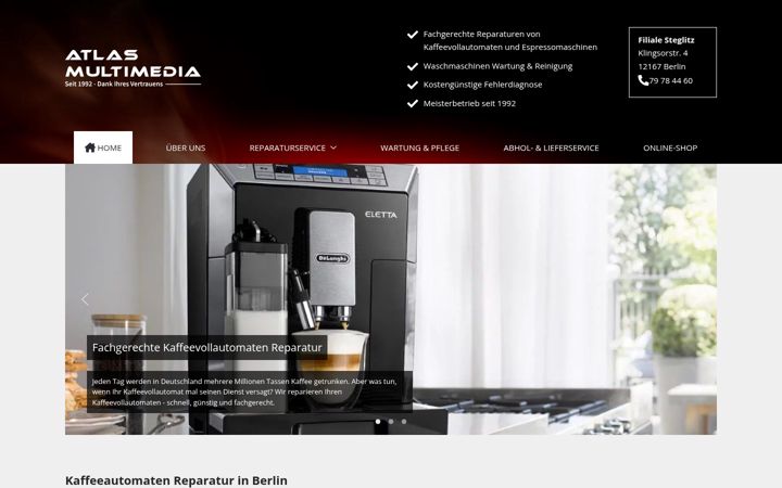 Screenshot of kaffeemaschinen-reparatur.de
