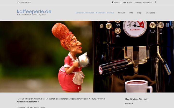 Screenshot of kaffeeperle.de