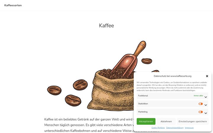 Screenshot of kaffeesorte.org