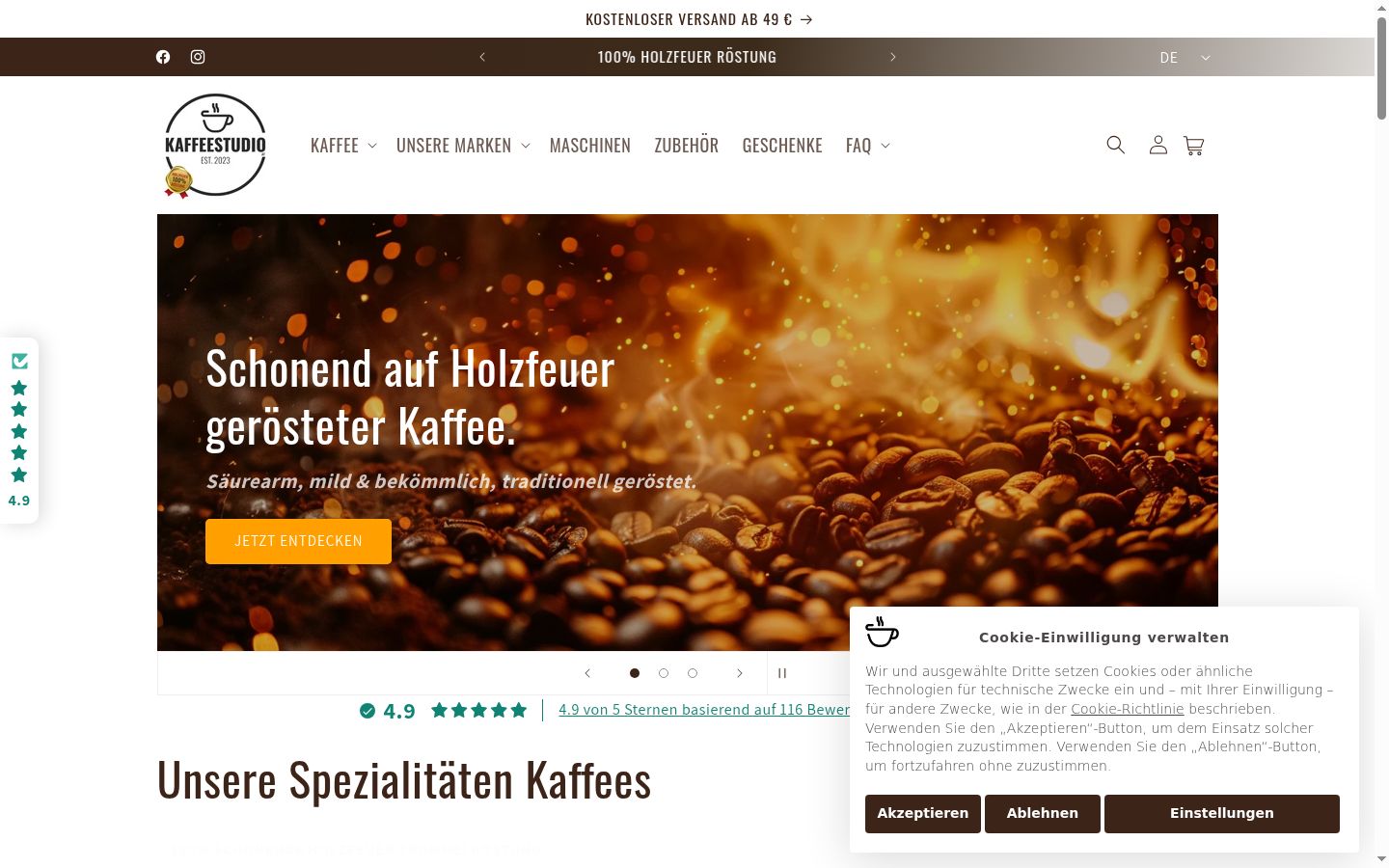 Screenshot tal-banner tal-kunsens muri qabel kwalunkwe interazzjoni
