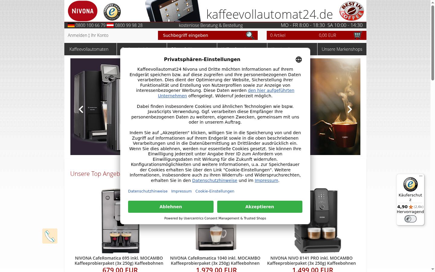 Screenshot tal-banner tal-kunsens muri qabel kwalunkwe interazzjoni