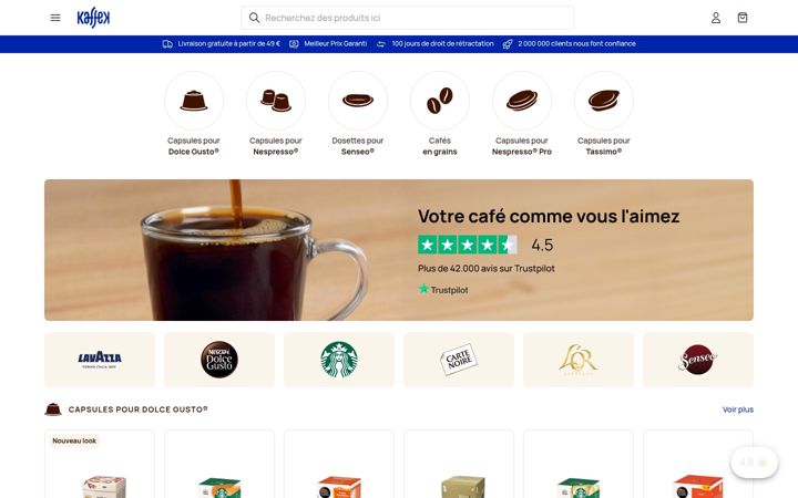 Screenshot of kaffek.fr