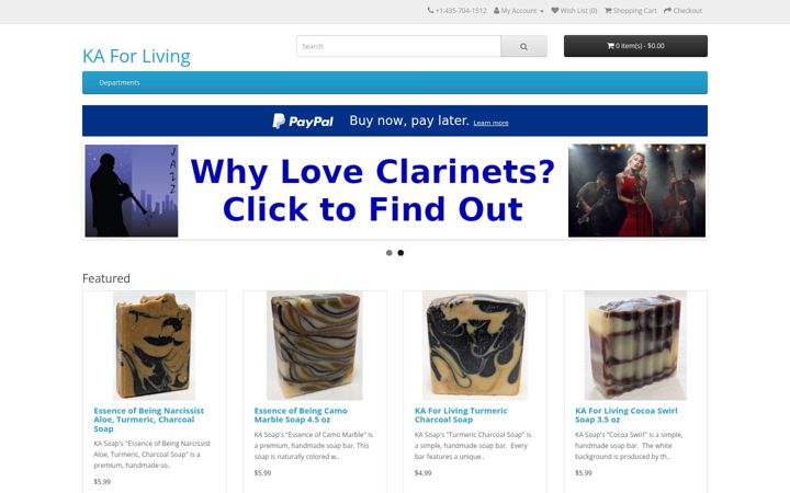 Screenshot of kaforliving.com