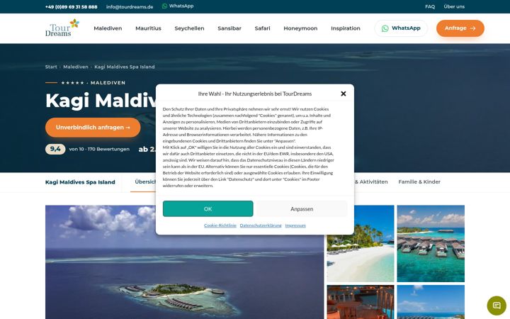 Screenshot of kagi-maldives.de