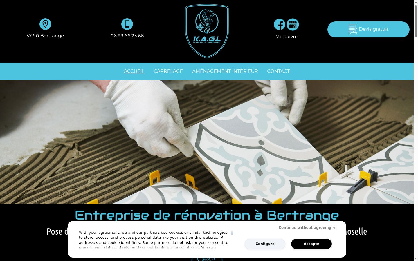 Screenshot tal-banner tal-kunsens muri qabel kwalunkwe interazzjoni