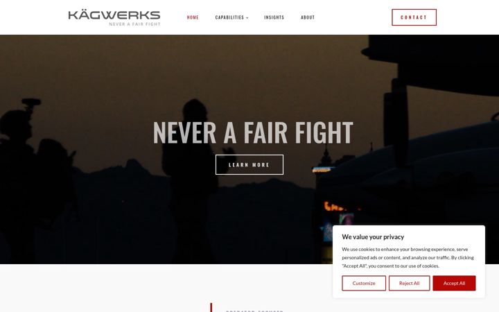 Screenshot of kagwerks.com
