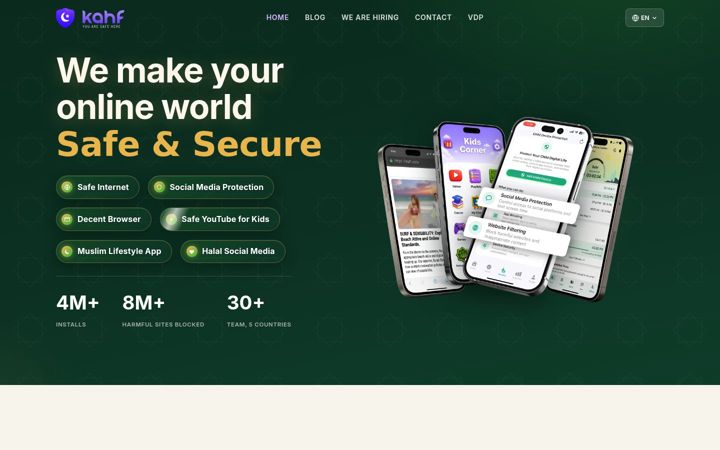 Screenshot of kahf.co.uk