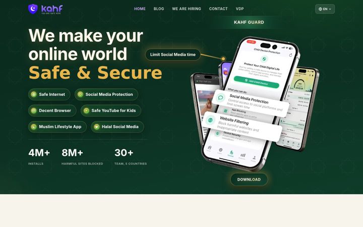 Screenshot von kahf.co