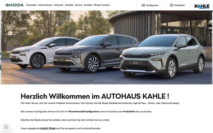 Screenshot of kahle-nienburg.skoda-auto.de