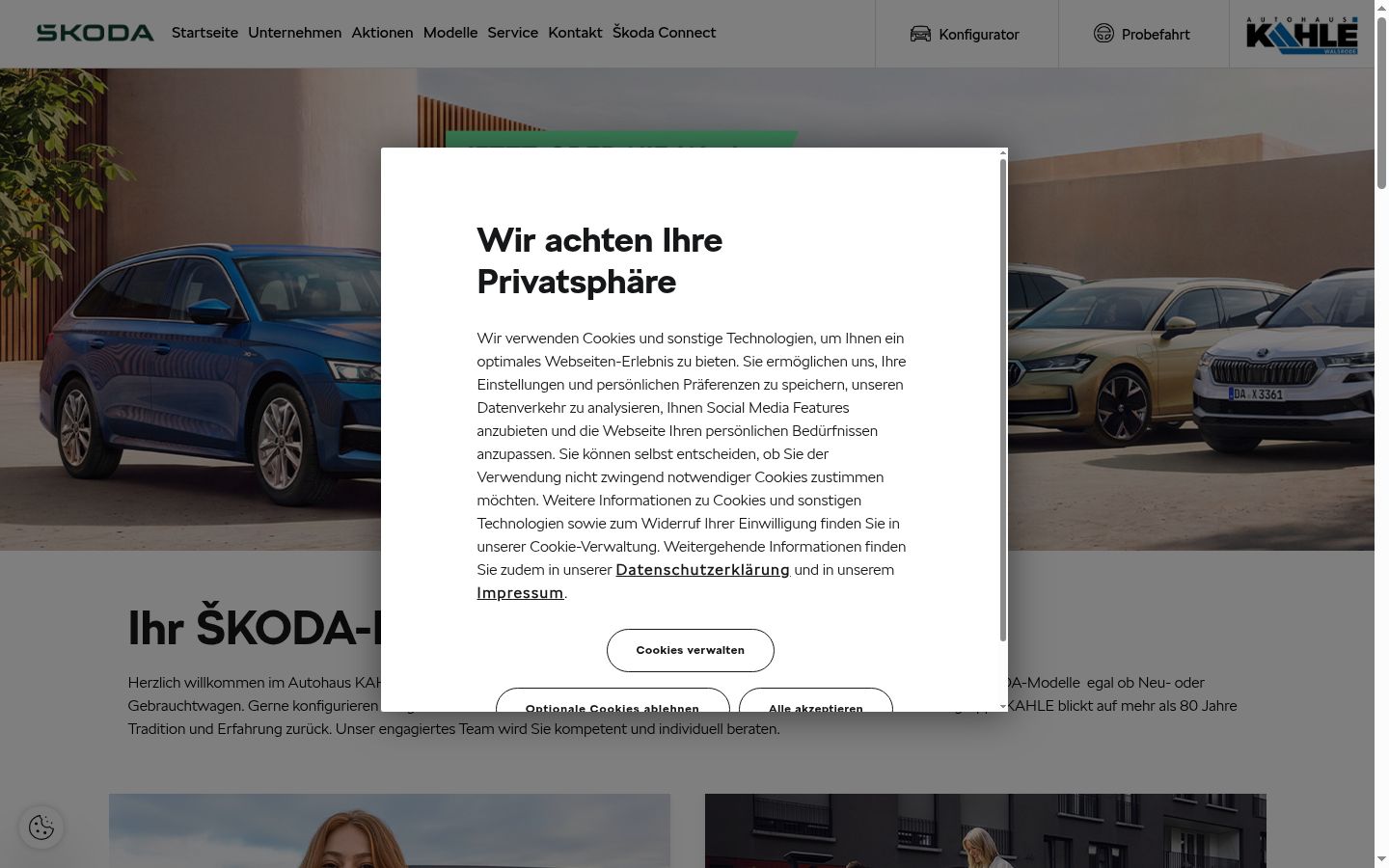 Sutikimo reklamjuostės, rodytos prieš bet kokią sąveiką, ekrano kopija