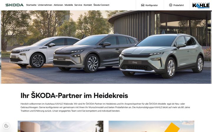 Screenshot of kahle.skoda-auto.de