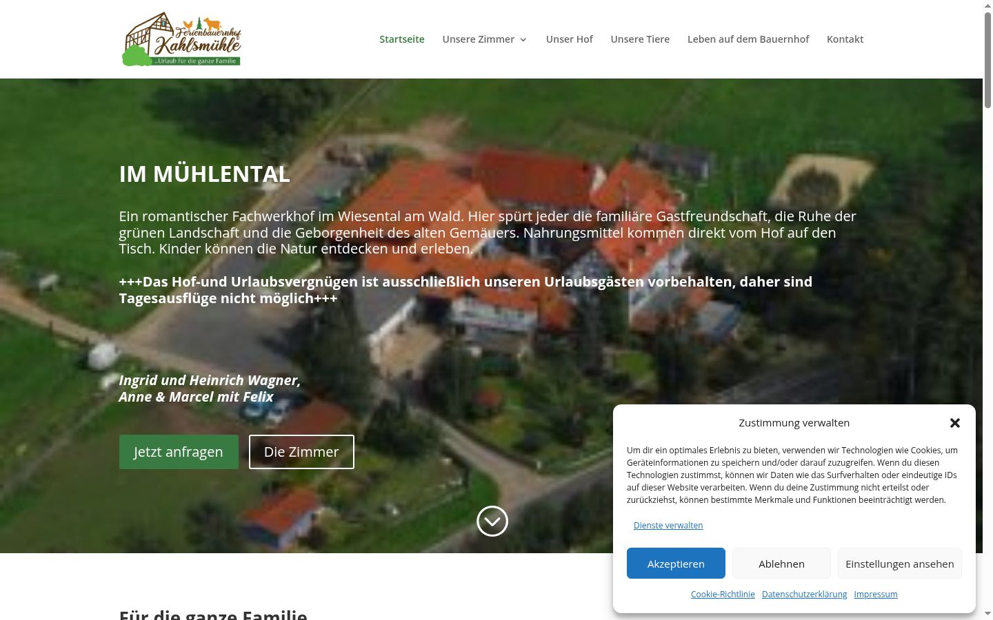 Screenshot del banner di consenso mostrato prima di qualsiasi interazione