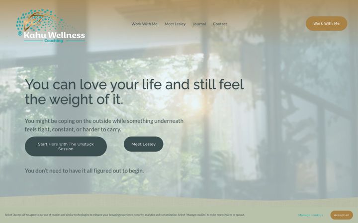 Screenshot of kahuwellnesscoaching.co.uk
