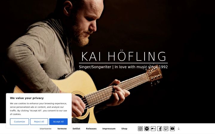 Screenshot of kai-guitar.de