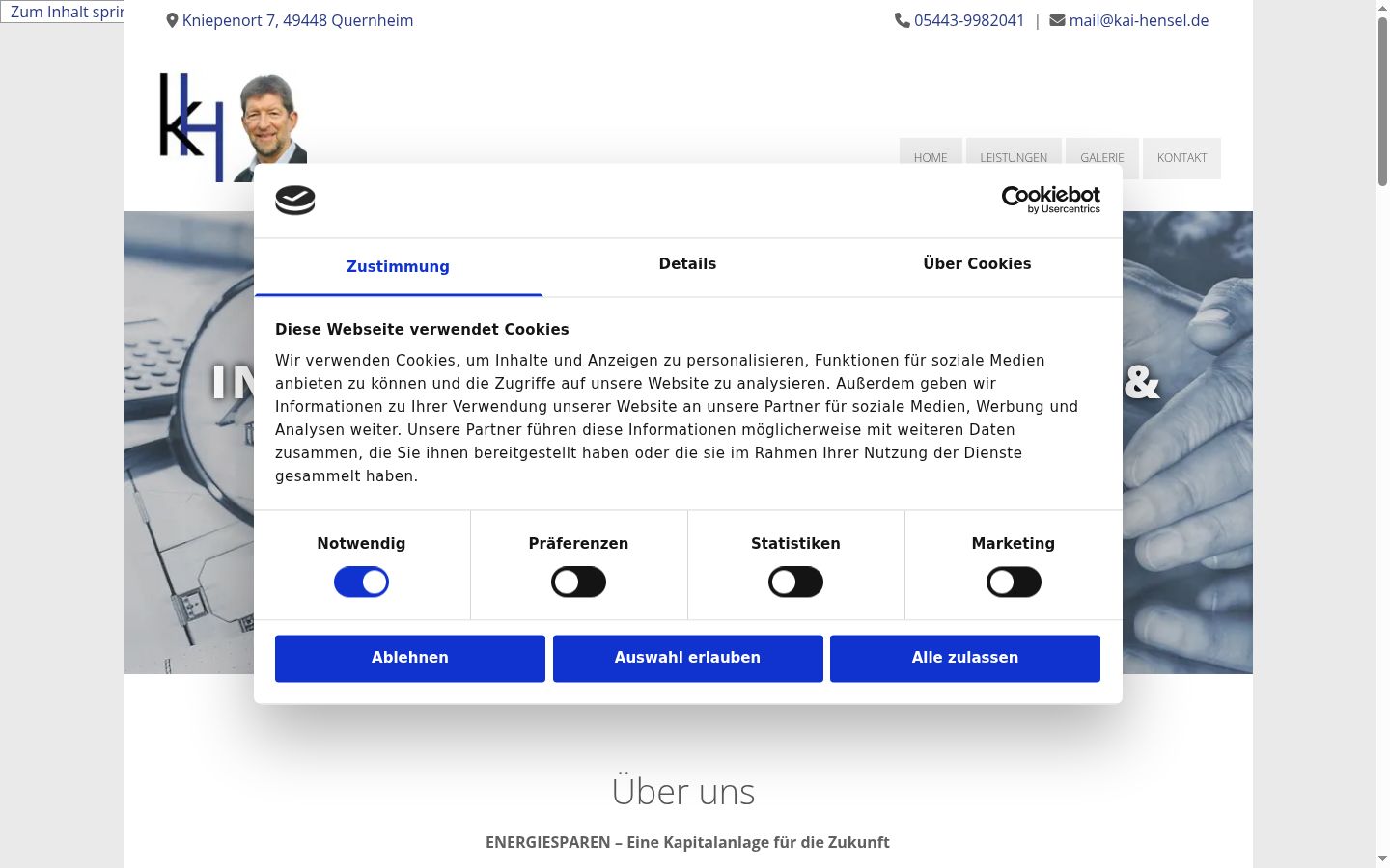 Snímka obrazovky banera súhlasu zobrazeného pred akoukoľvek interakciou