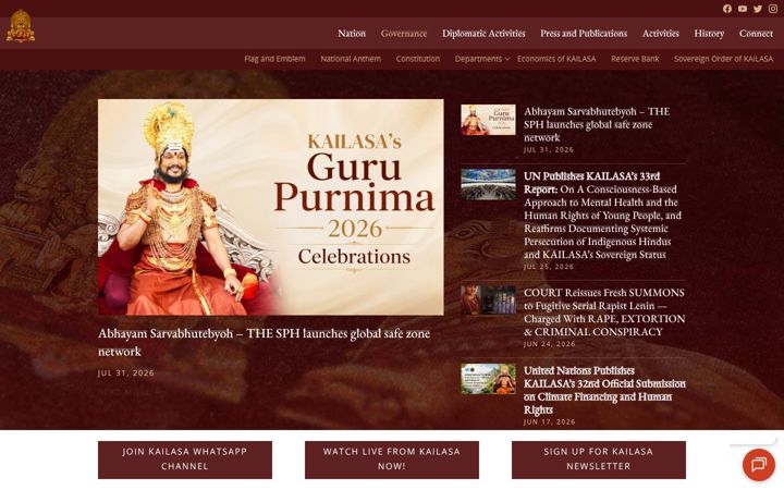 Screenshot of kailaasa.org