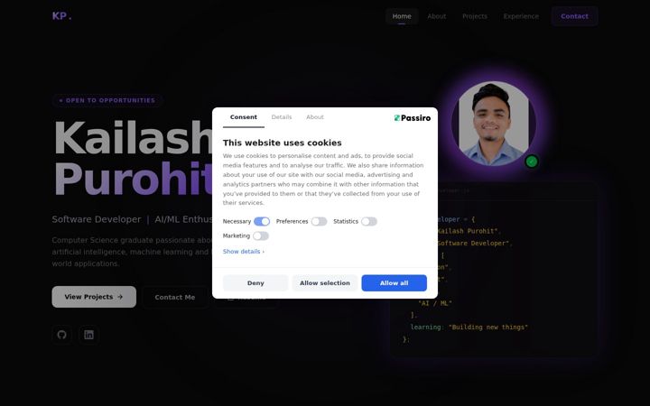 Screenshot of kailash-portfolio.onrender.com