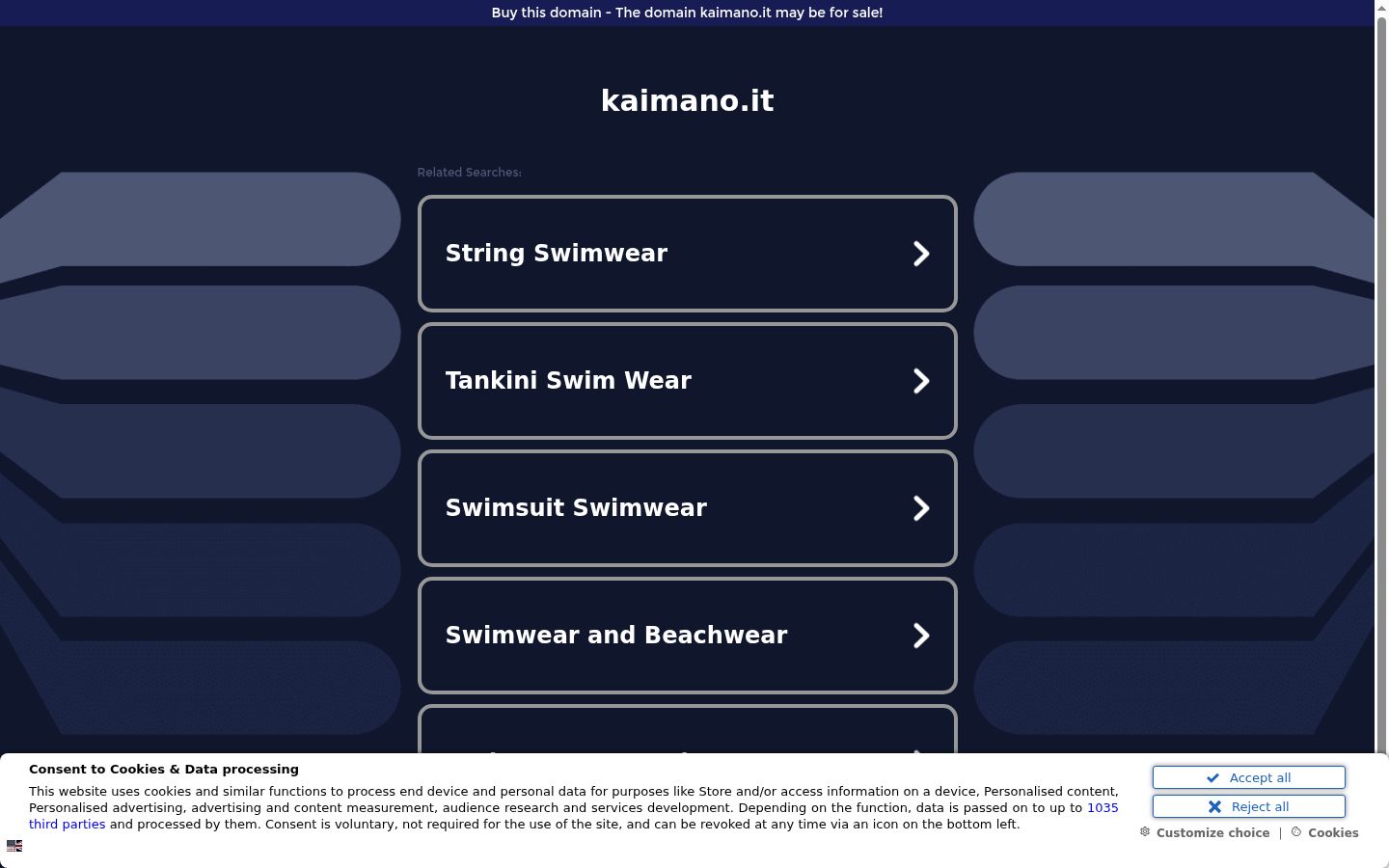 Screenshot del banner di consenso mostrato prima di qualsiasi interazione