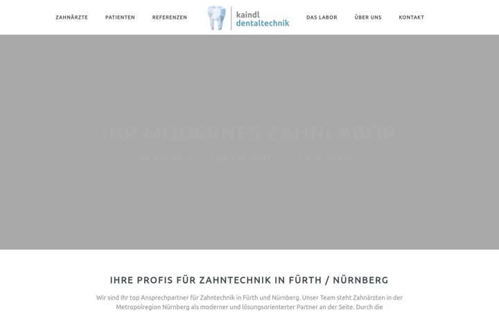 Screenshot of kaindl-dentaltechnik.de