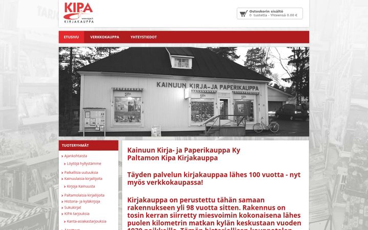 Screenshot of kainuunkirja.net