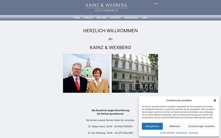 Screenshot of kainz-wexberg.at