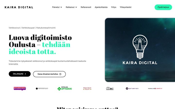 Screenshot of kairadigital.fi