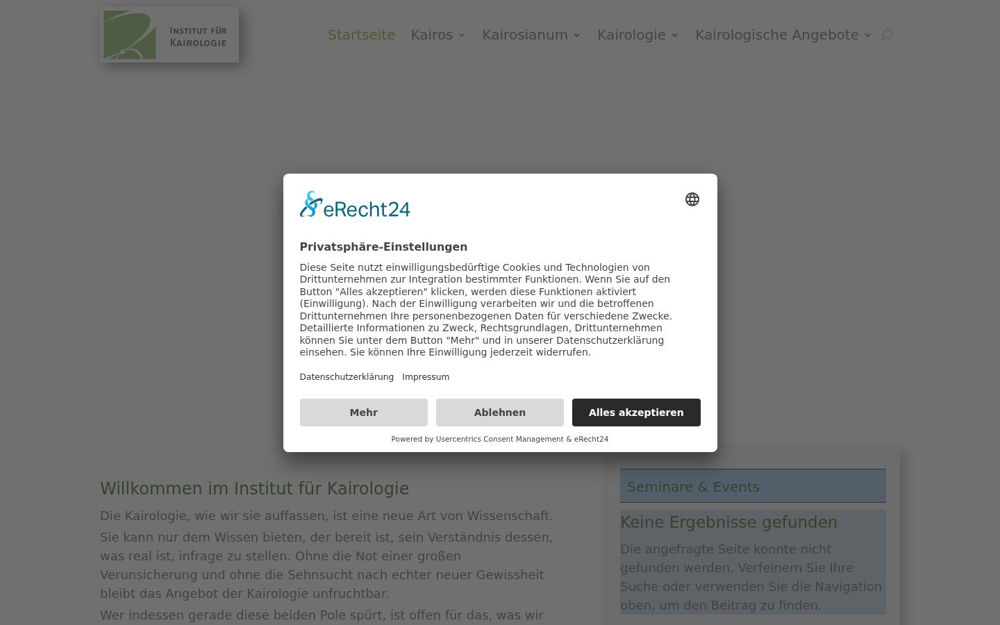 Screenshot des Einwilligungsbanners vor jeglicher Interaktion