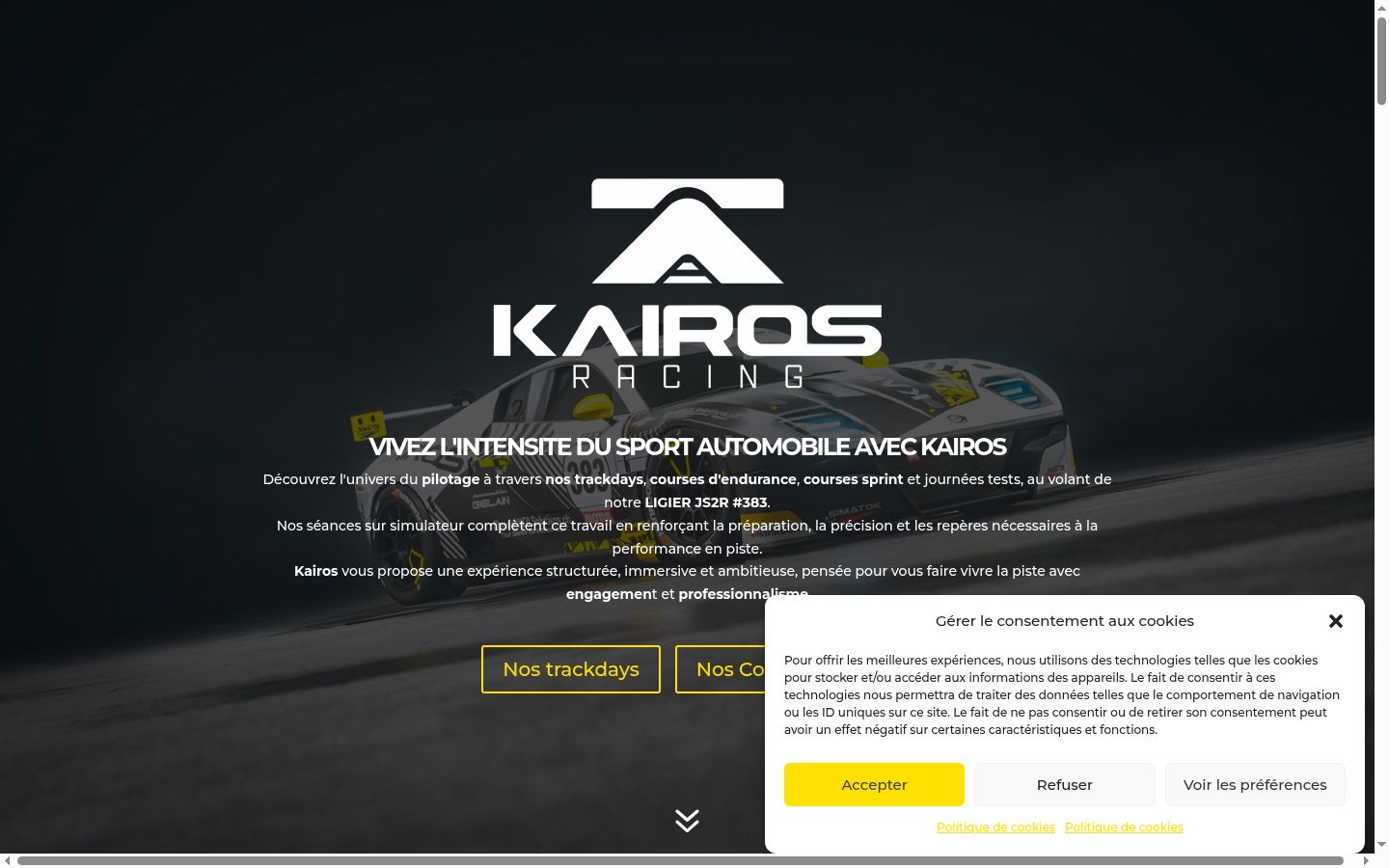 Screenshot del banner di consenso mostrato prima di qualsiasi interazione
