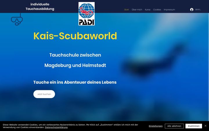 Screenshot of kais-scubaworld.de