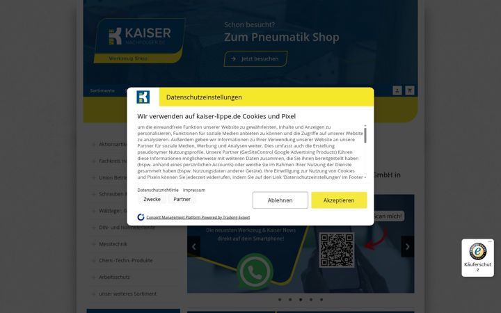 Screenshot of kaiser-lippe.de