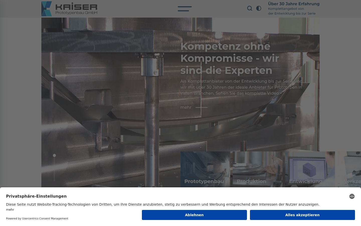 Screenshot of the consent banner shown before any interaction