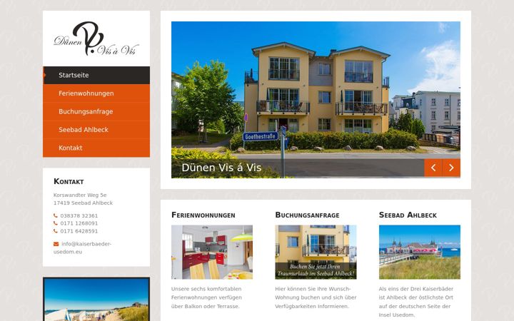 Screenshot of kaiserbaeder-usedom.eu