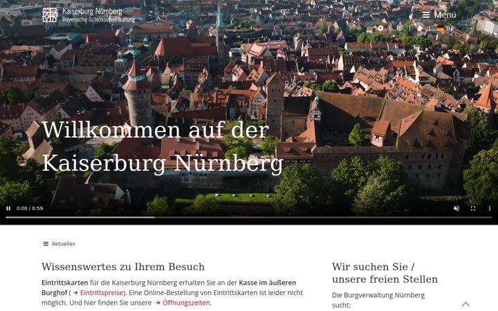Screenshot of kaiserburg-nuernberg.de