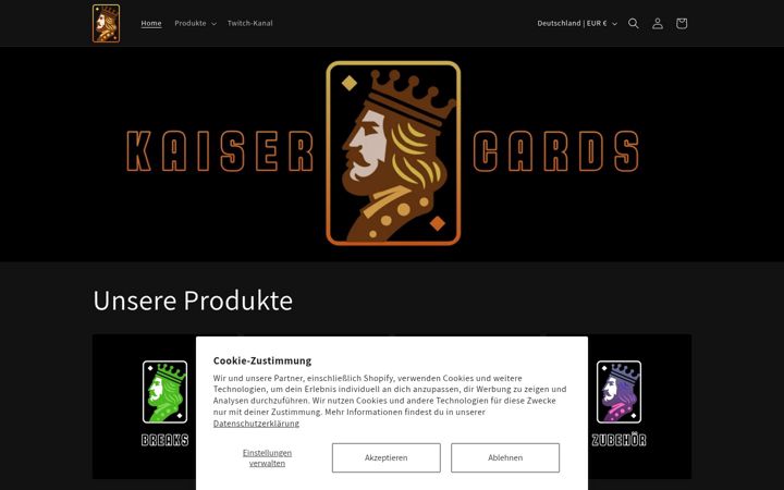 Screenshot of kaisercards.de