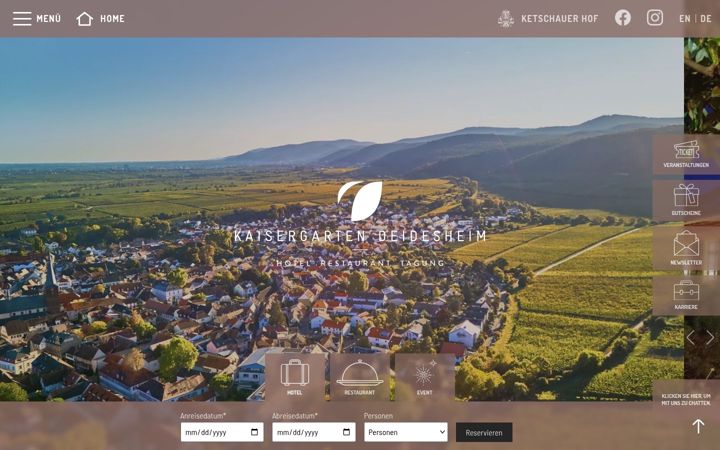 Screenshot of kaisergarten-deidesheim.com
