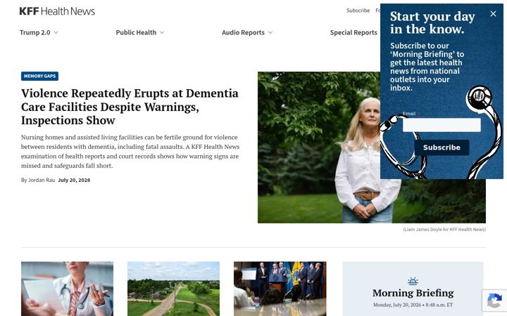 Screenshot of kaiserhealthnews.org