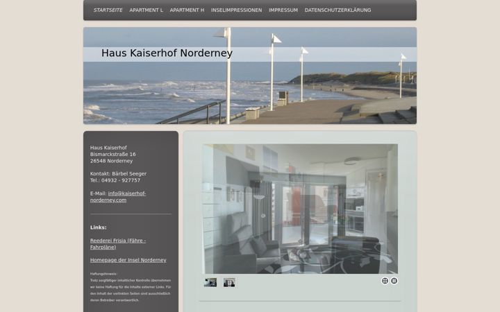Screenshot of kaiserhof-norderney.com