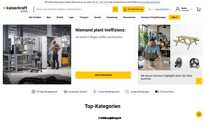 Screenshot of kaiserkraft.ch