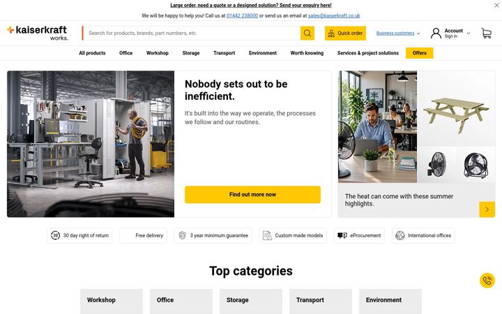 Screenshot of kaiserkraft.co.uk