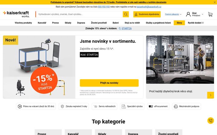 Screenshot of kaiserkraft.cz
